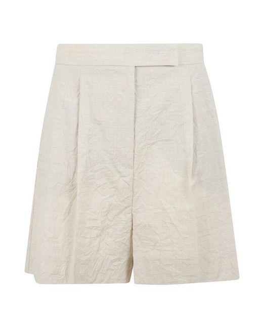 Max Mara White Wollmischung Flared Shorts