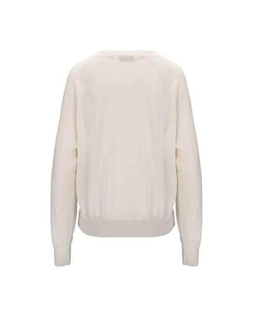 Elisabetta Franchi White V-Neck Knitwear