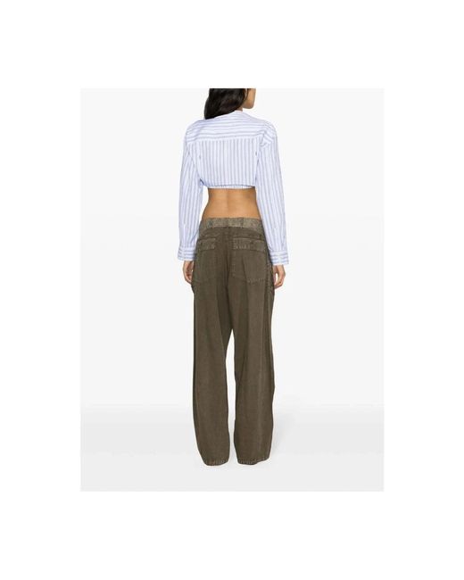 R13 Gray Wide Trousers