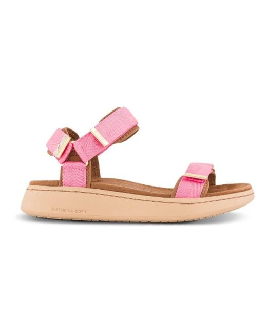 Woden Pink Bequeme Textilriemen Sandalen