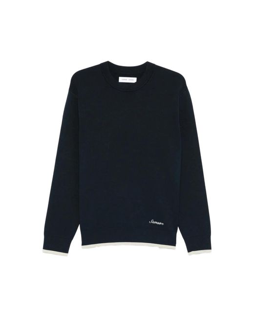 Samsøe & Samsøe Blue Round-Neck Knitwear for men