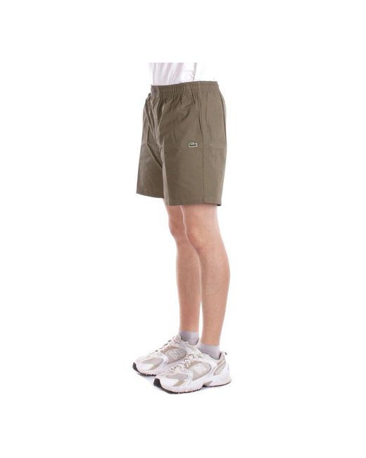 Lacoste Grüne Shorts Reißverschluss Knöpfe Taschen Regular in Gray für Herren