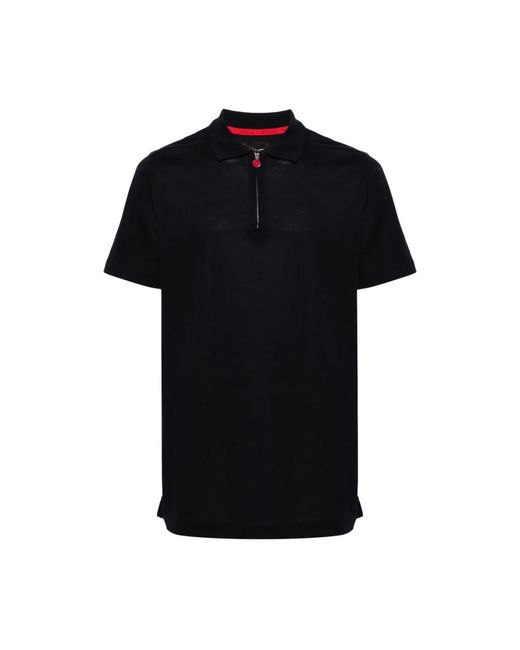 Kiton Tops ,Zwart ,Katoen Zwart Katoenen Poloshirt in het Black voor heren