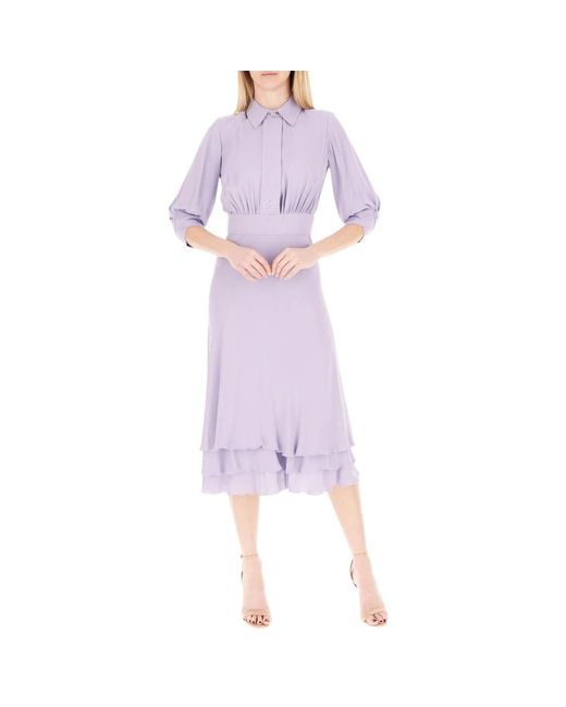 Elisabetta Franchi Purple Midi Dresses