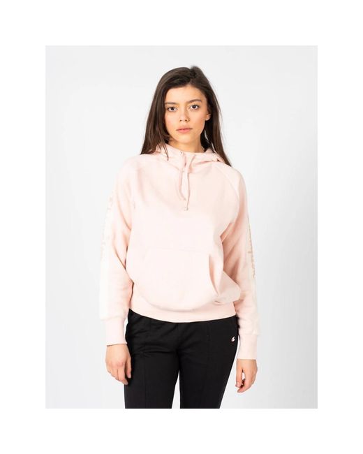 Champion Hoodies & Sweatvesten ,Roze ,Klassiek Ontwerp Hoodie in het Pink