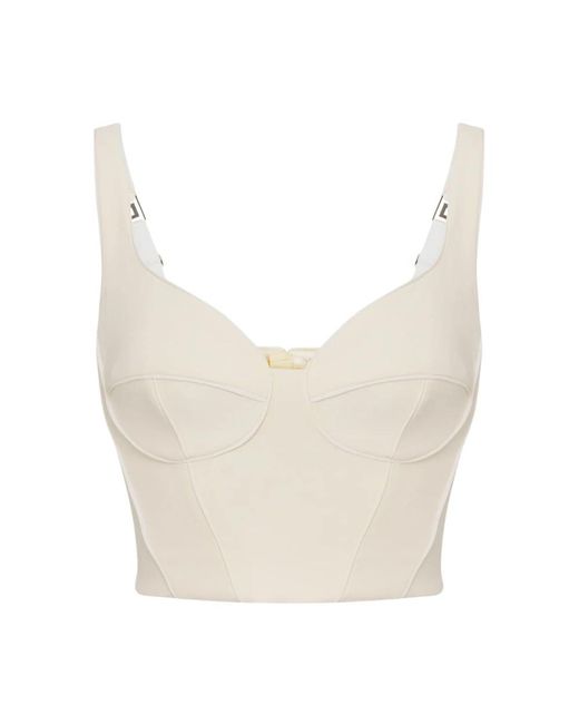 Elisabetta Franchi White Sleeveless Tops