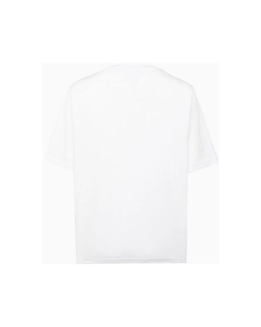 Acne Einfarbiges baumwoll-t-shirt in White für Herren