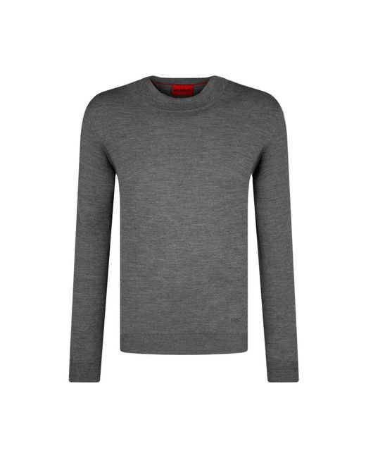 HUGO San Matteo Rundhals-Strickware in Gray für Herren