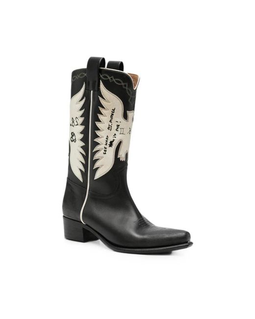 Enfants Riches Deprimes Black Cowboy & Biker Boots