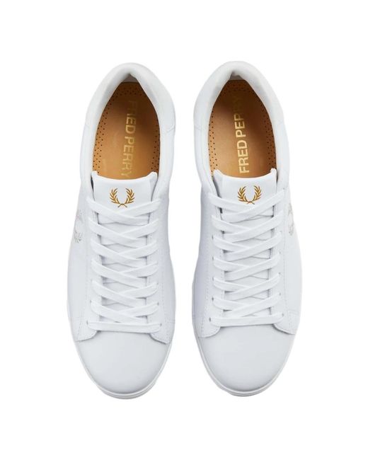 Fred Perry Baseline Perf Leder Sneaker in Gray für Herren