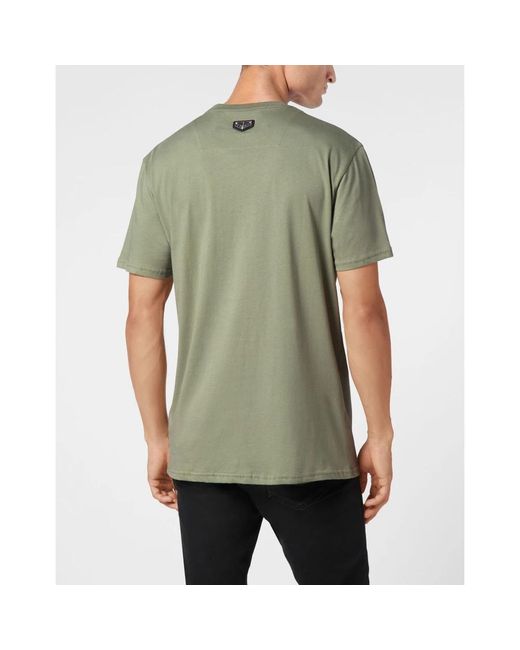 Philipp Plein T-Shirt Rundhals Ss Stones Skull in Green für Herren