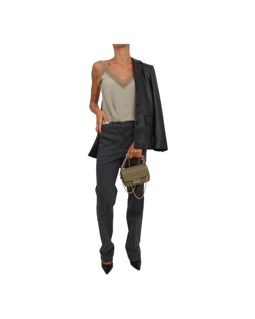 Marella Gray Straight Trousers