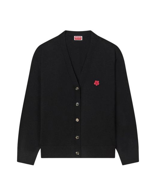 KENZO Truien & Vesten ,Zwart ,Wol Boke Flower Cardigan in het Black