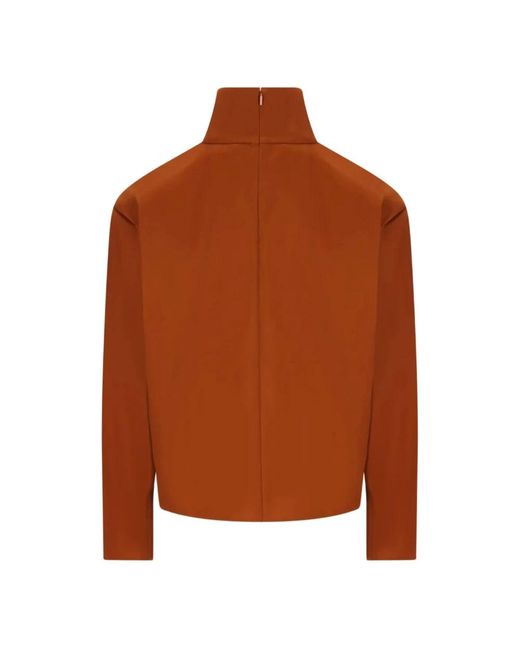 Saint Laurent Brown Turtleneck Zip T-Shirt