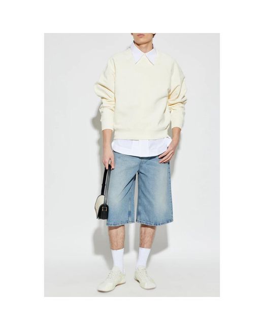 AMI Blue Denim Shorts for men