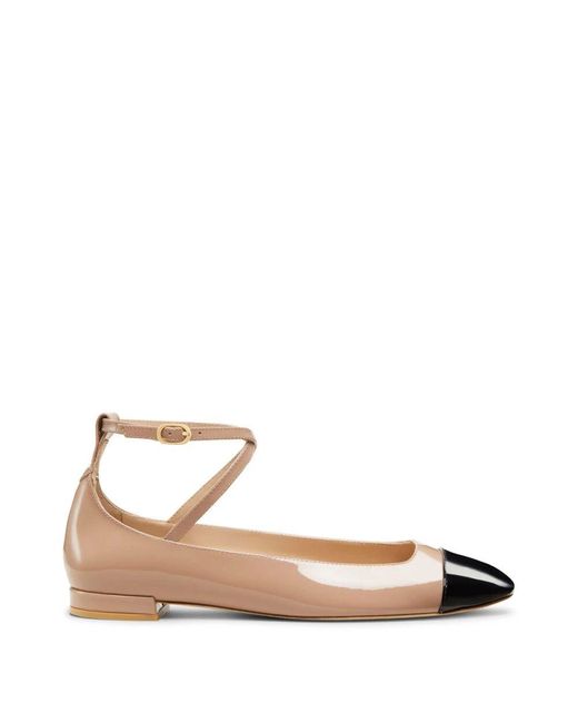 Stuart Weitzman Brown Eden Strap Flat