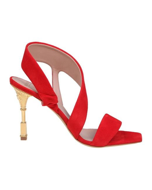 Balmain Red High Heel Sandals