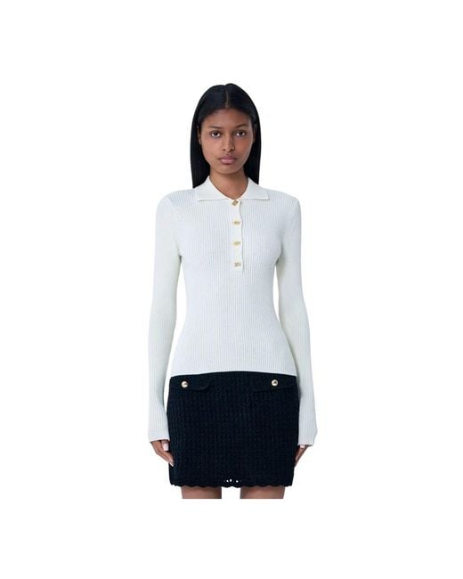 Ganni White Polo Shirts