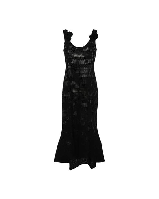Self-Portrait Black Midi Dresses