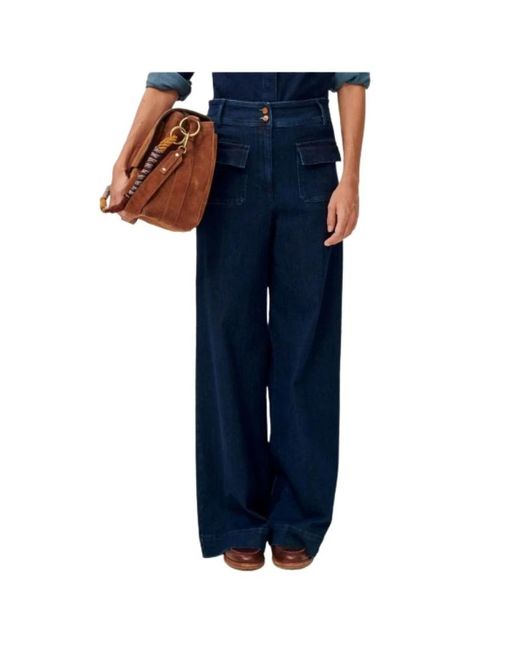 Sessun Blue Wide Jeans