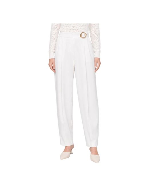 Kocca Broeken ,Wit ,Leer Jeff Plissé Broek in het White