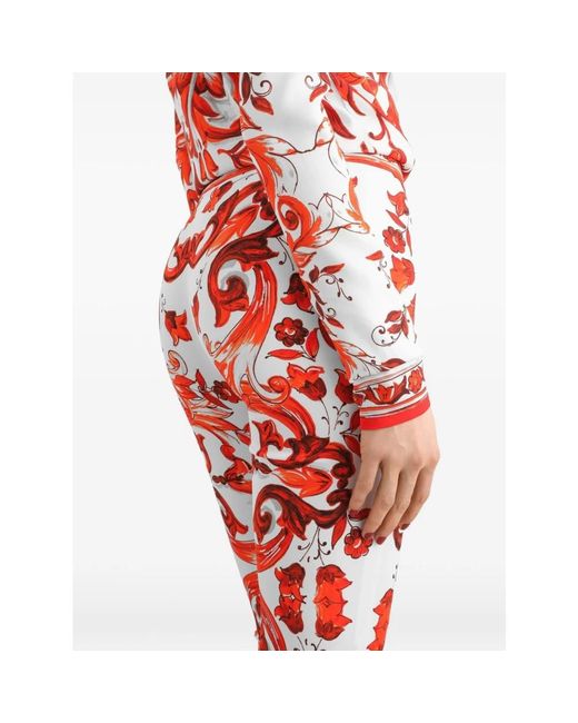 Dolce & Gabbana Red Cropped Trousers