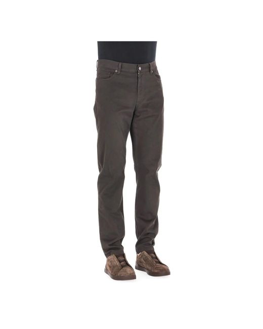 Zegna Gray Slim-Fit Trousers for men