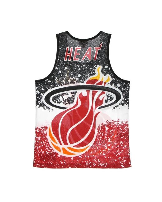 Mitchell & Ness Fitness ,Veelkleurig ,Polyester Miami Heat Basketbal Tanktop in het Red voor heren