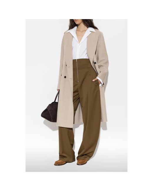 Ferragamo Natural Double-Breasted Coats
