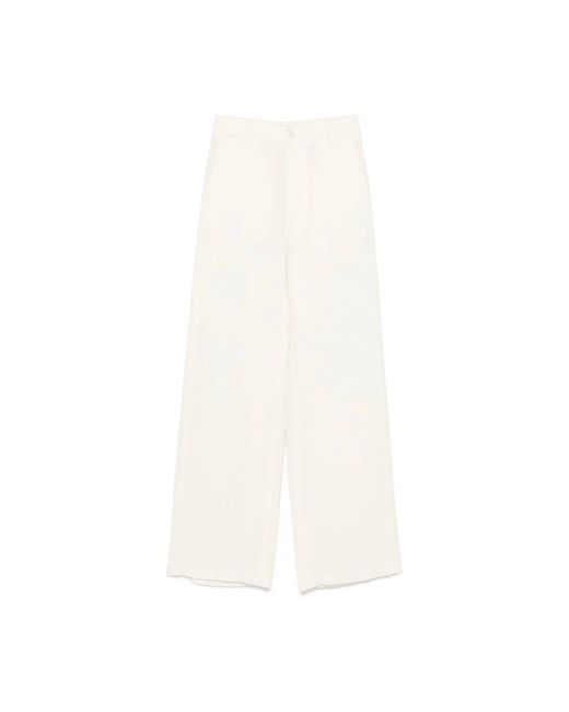 Barena White Wide Trousers