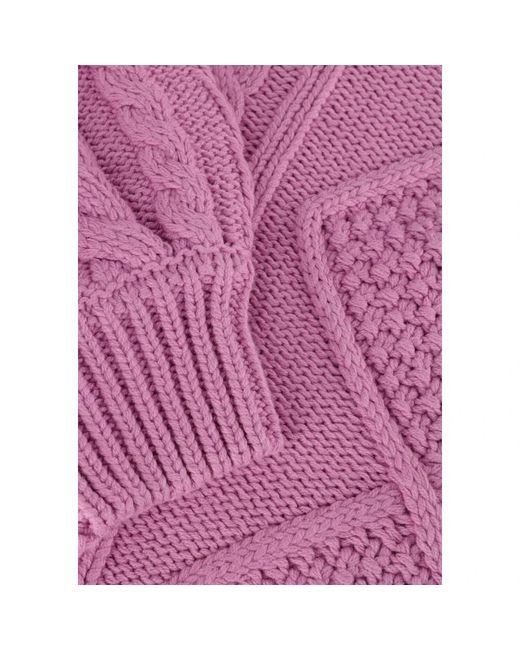 Colourful Rebel Purple Olivia Cable Knitweat Sweater