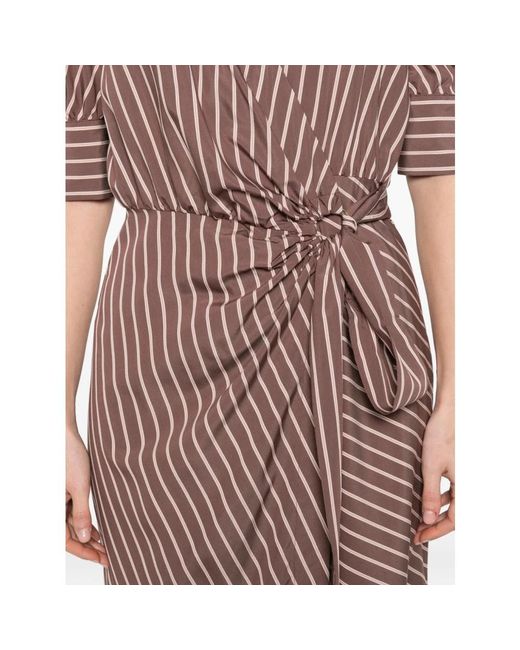 Pinko Brown Wrap Dresses