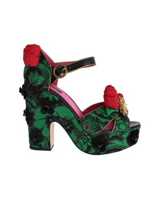 Dolce & Gabbana Green High Heel Sandals