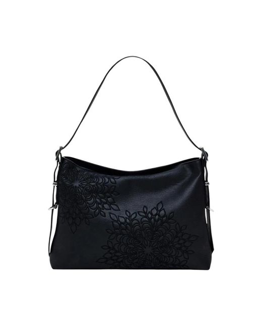 Desigual Handtas Met Bloemenpatroon En Ritssluiting in het Black