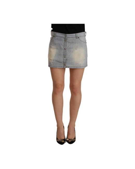 Ermanno Scervino Gray Denim Skirts
