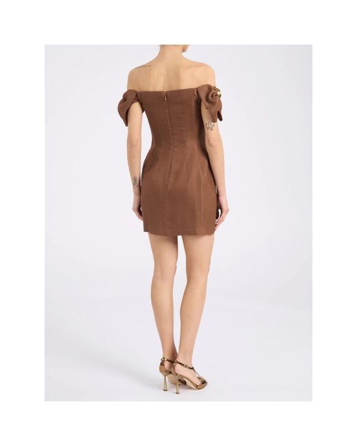 Elisabetta Franchi Brown Short Dresses