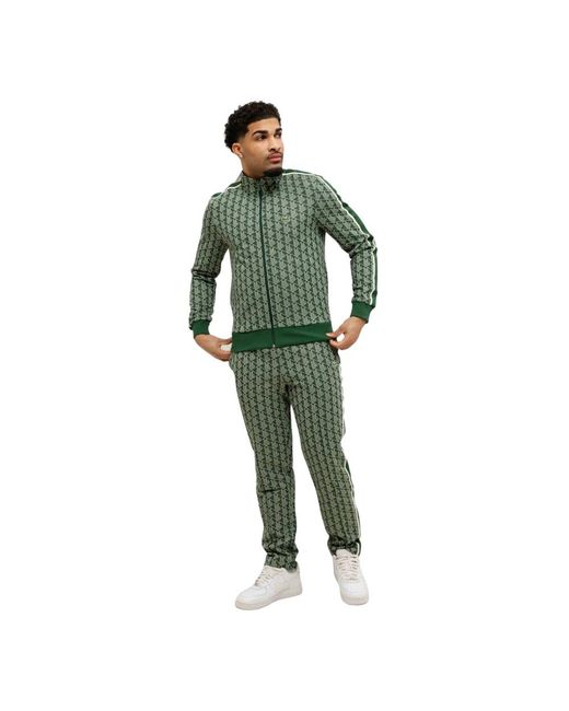 Lacoste Paris Jacquard Monogram Trainingspak in het Green voor heren