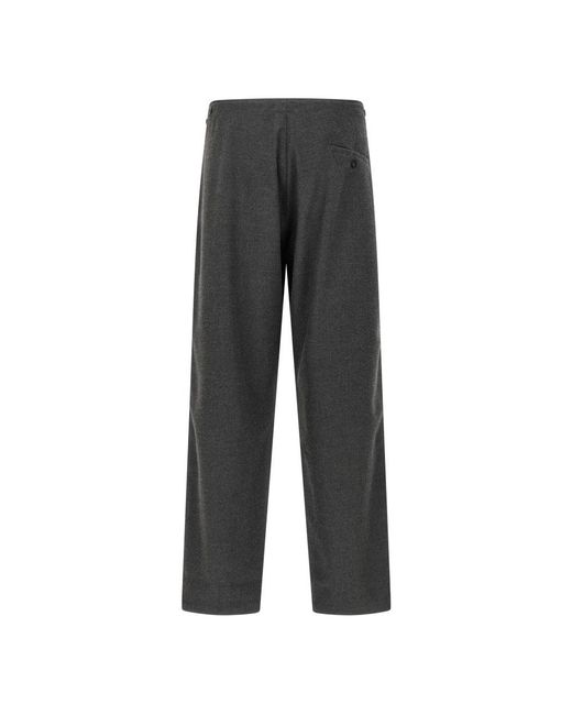 Cellar Door Gray Straight Trousers for men