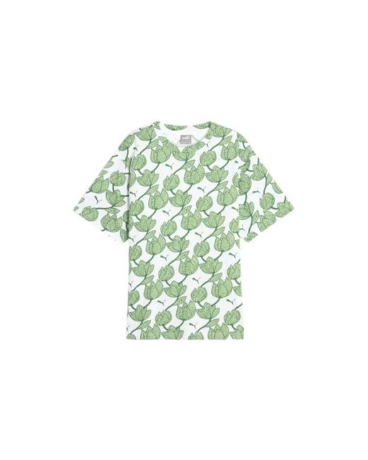 PUMA Green Blumendruck t-shirt und polo