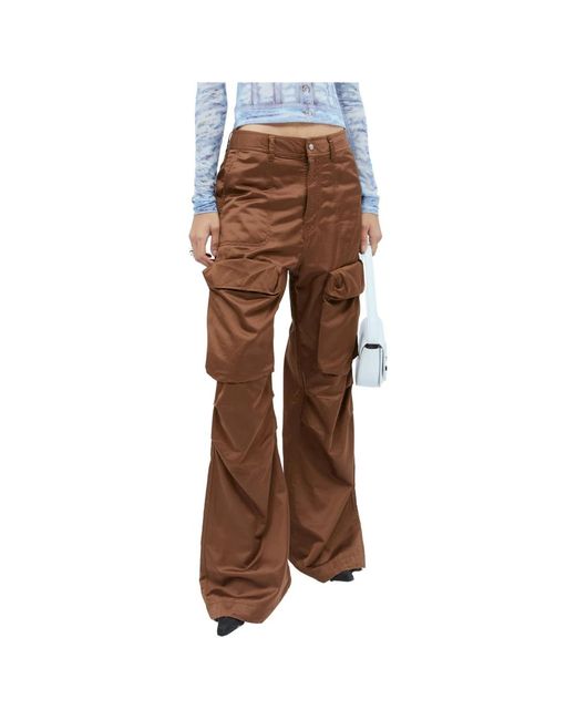 Pantalones cargo fluidos con diseño multi-bolsillo DIESEL de color Brown
