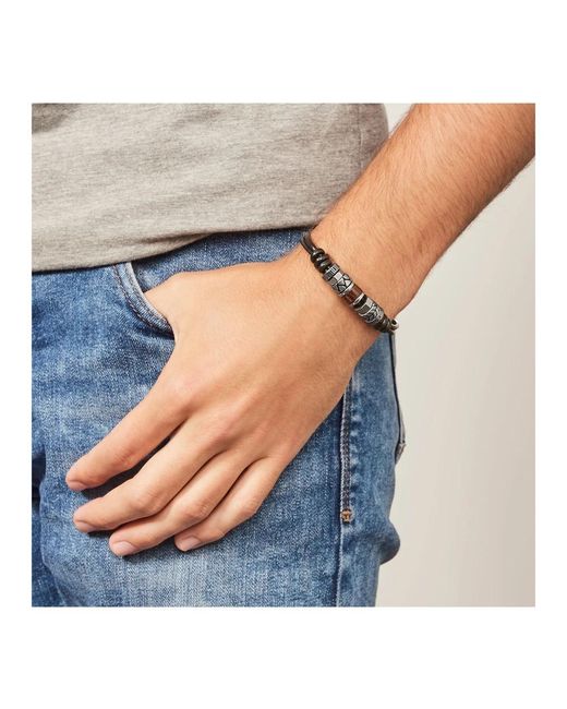 Bracelets Fossil de hombre de color Metallic