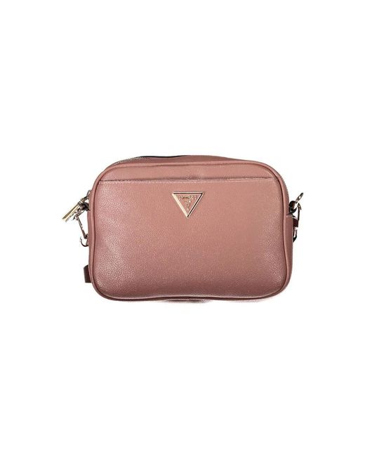 Guess Pink Rosa polyethylen schultertasche mit taschen