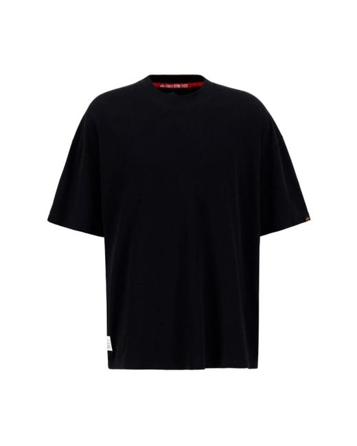 T-shirt stampata oversize di Alpha Industries in Black da Uomo