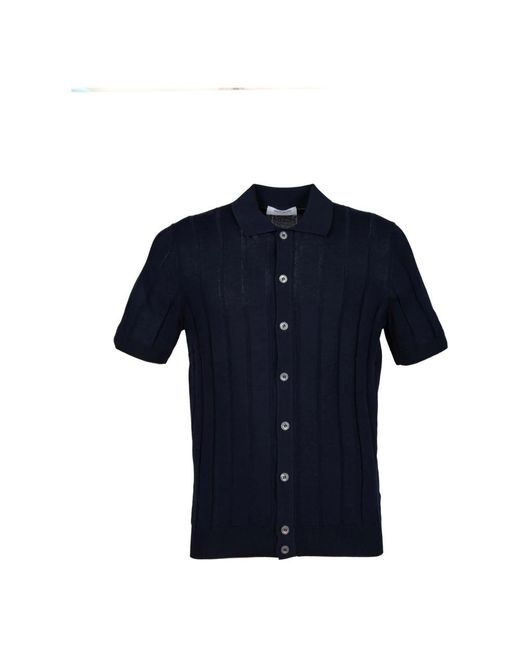Gran Sasso Blue Short Sleeve Shirts for men