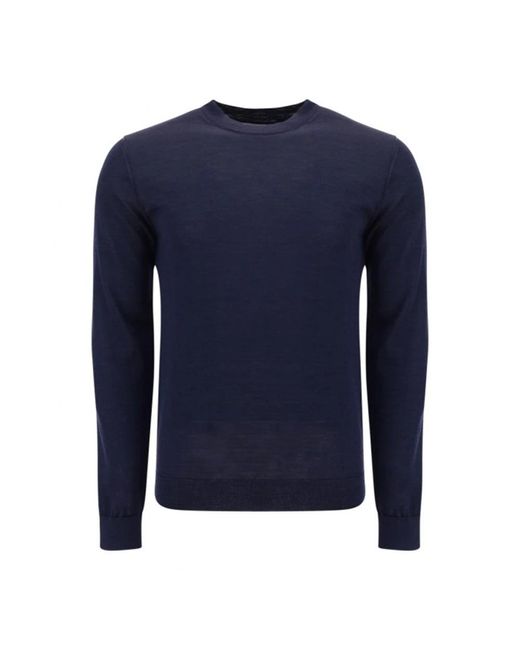 Woolrich Blue Merino Virgin Wool Crewneck for men