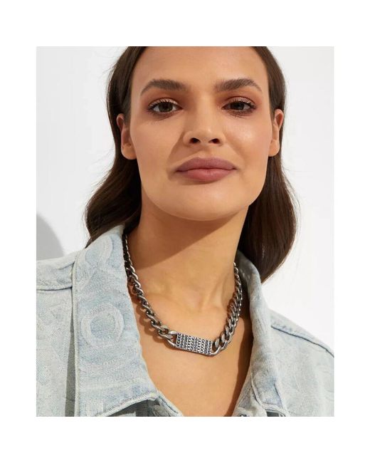 Marc Jacobs Metallic Barcode Monogram Id Silberkette