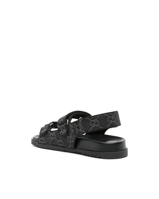 Gucci Black Flat Sandals