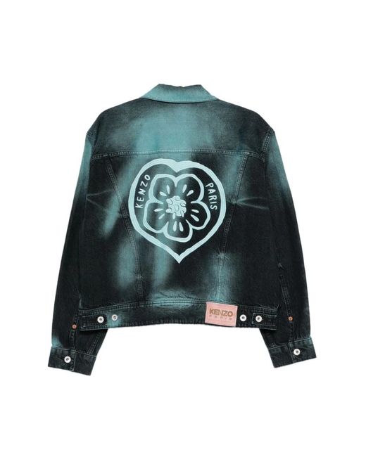 KENZO Green Denim Jackets for men