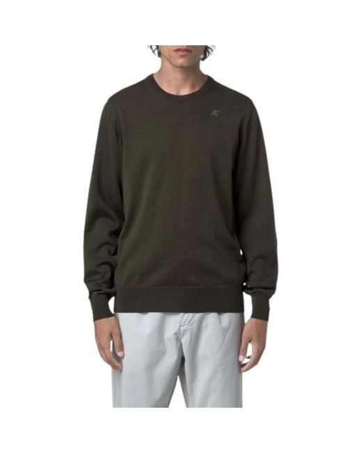 K-Way Black Round-Neck Knitwear for men