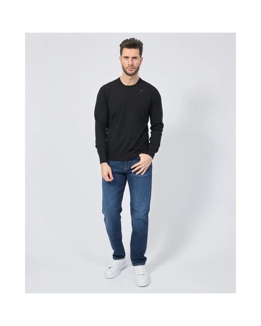 K-Way Black Round-Neck Knitwear for men